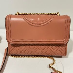 Tory Burch 43834 Tramonto Coral convertible Small Fleming Crossbody Shoulder Bag